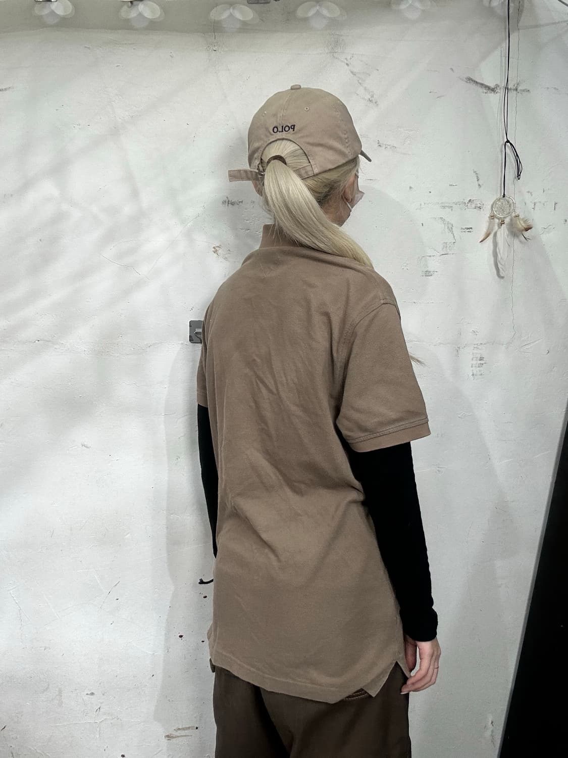 타미 힐피거 베이지 반팔 카라 티셔츠 M 상품이미지3