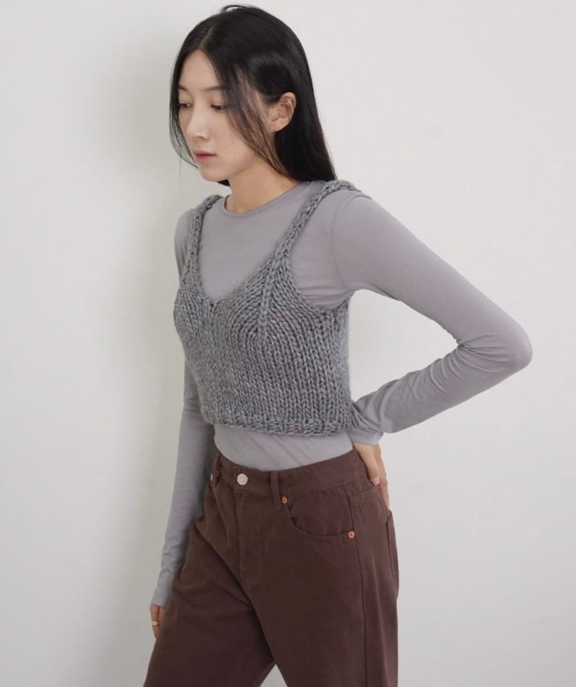 그로브 21F/W PLUM BUSTIER 플럼 뷔스티에 니트 탑 상품이미지3