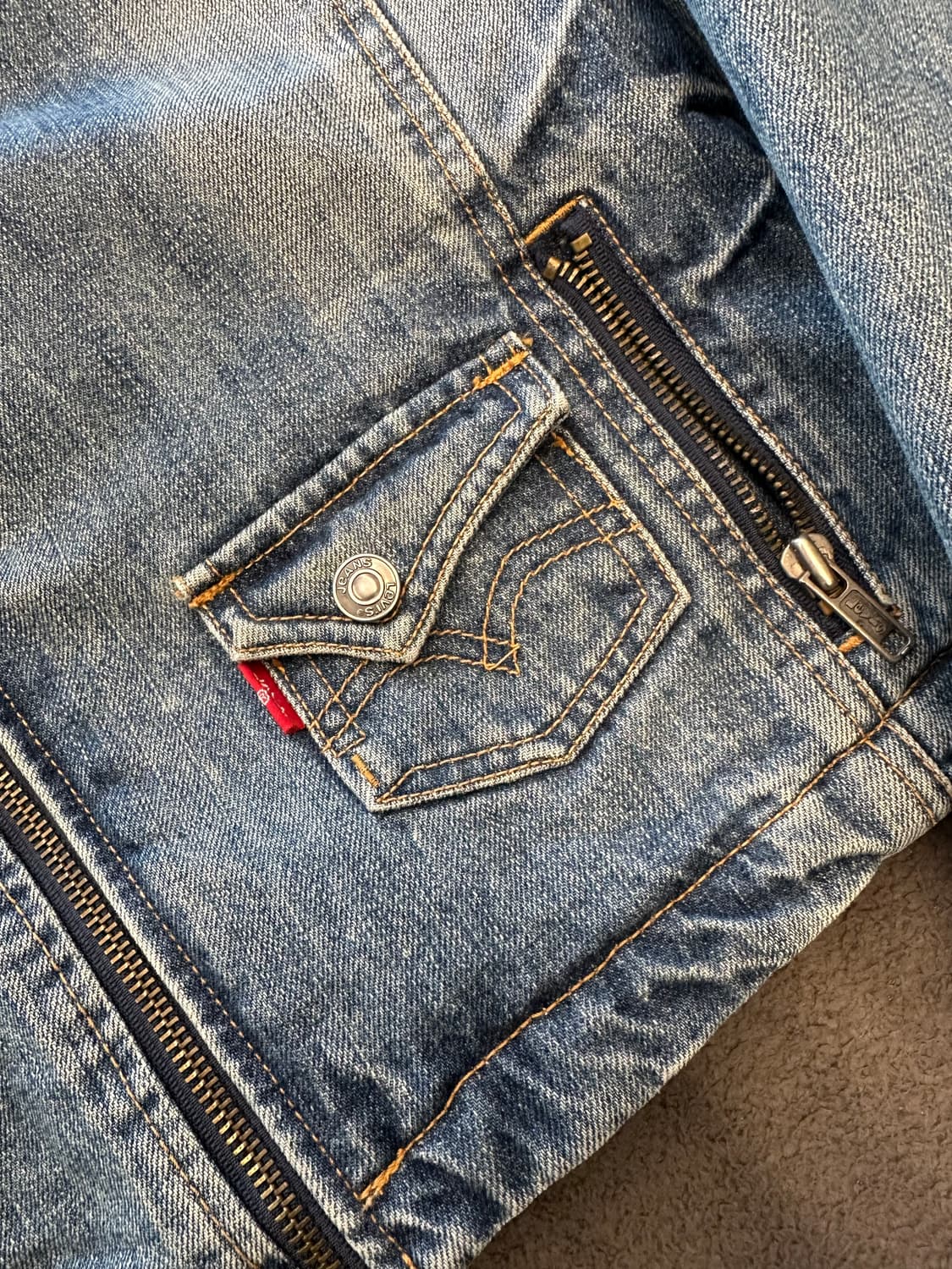 리바이스 빈티지 데님 라이더 자켓 처분  상품이미지3