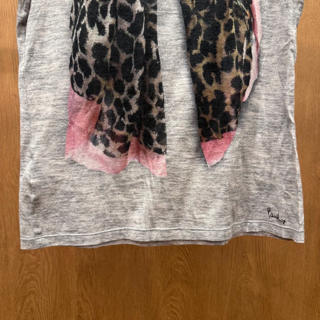 폴스미스 폴 레오파드 스카프 프린트 반팔 티셔츠 그래픽 프린팅 그레이 상품이미지5