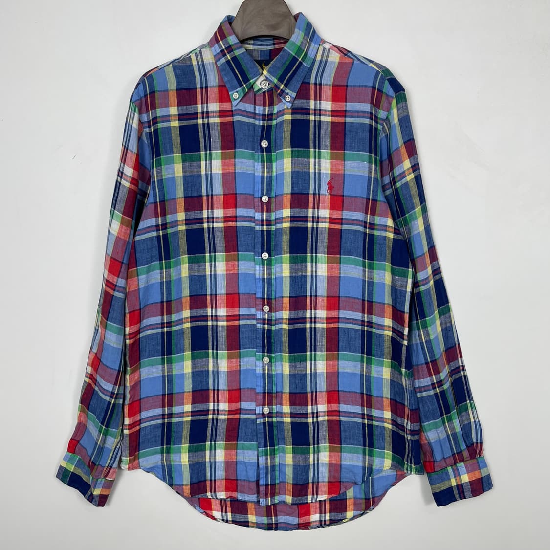 폴로 랄프로렌 린넨 마드라스 체크 셔츠 S 상품이미지1