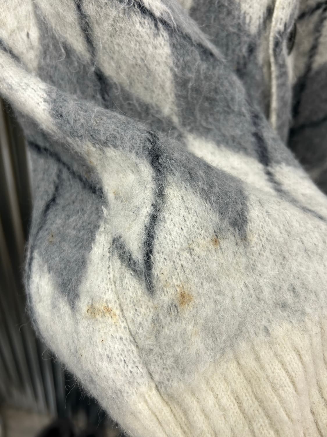 TONYWACK 아가일 알파카 울 가디건 아이보리 상품이미지9