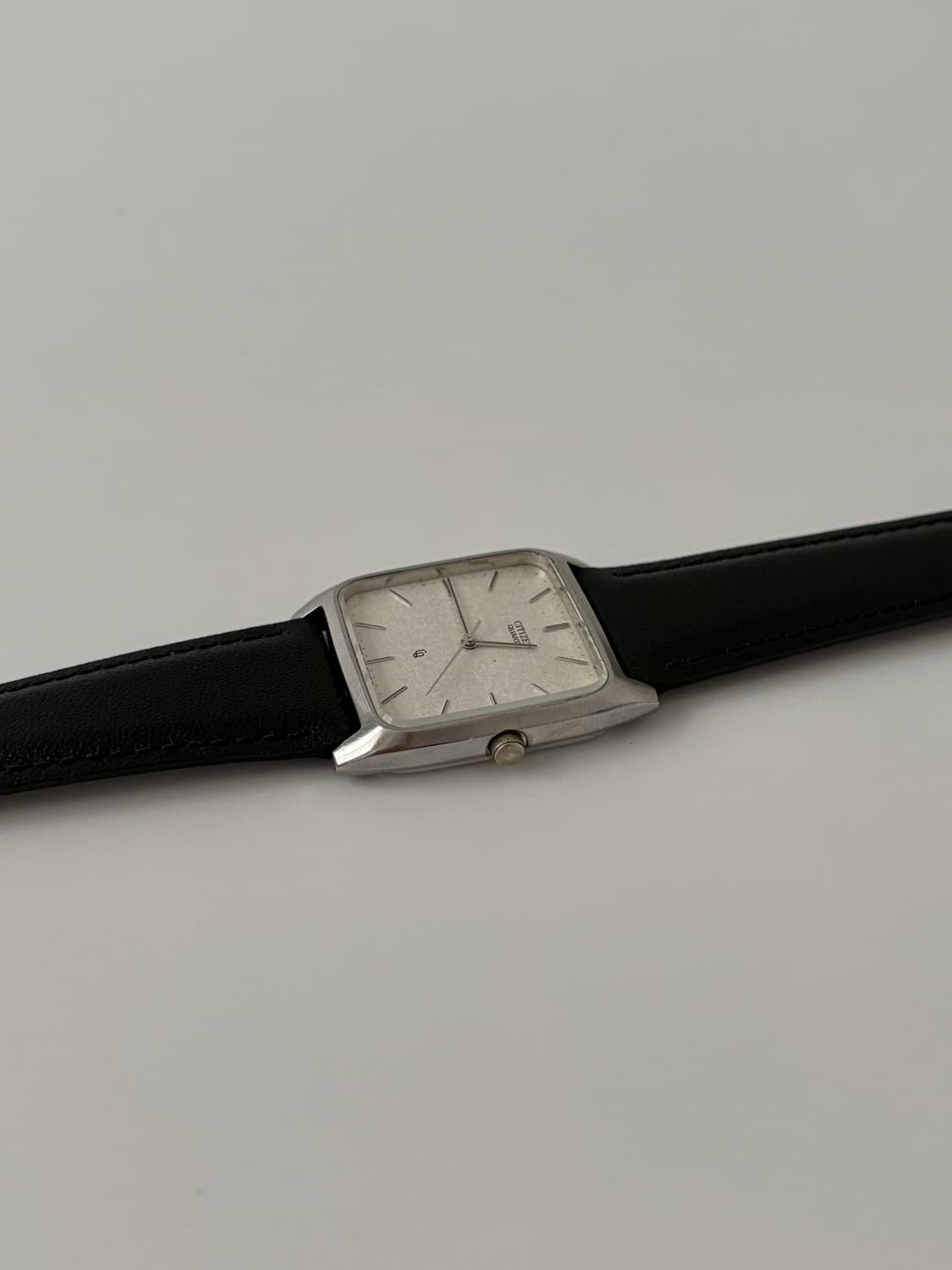 80s CQ texture dial silver square quartz 상품이미지5