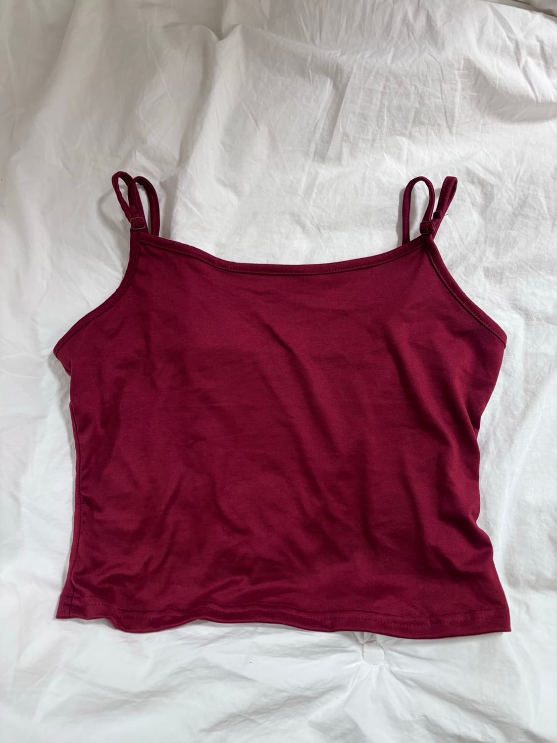 크롭 나시 레드 상품이미지1