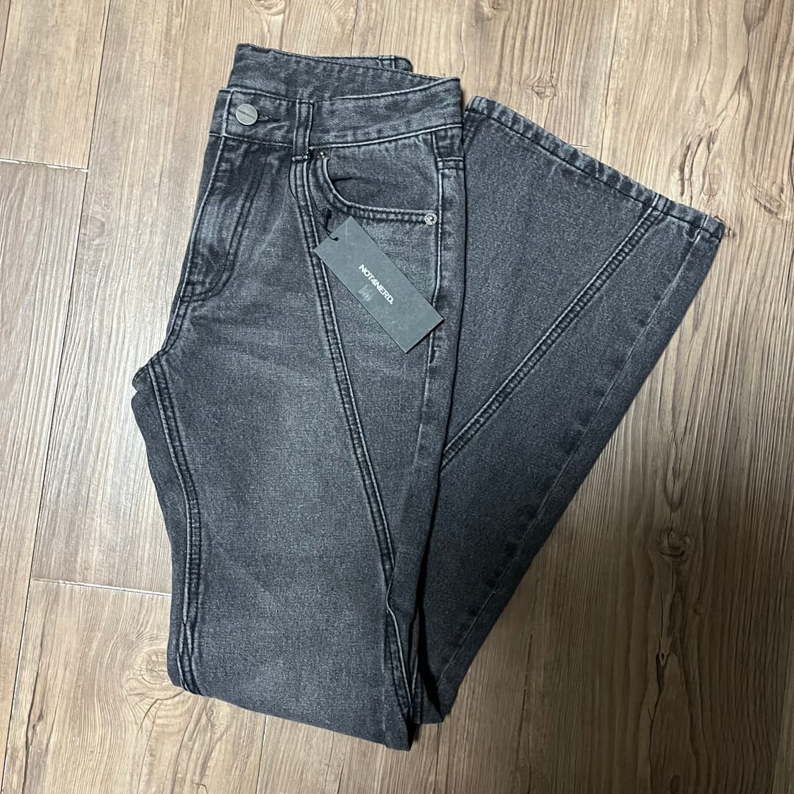 [Not4nerd]낫포너드 커브드 부츠컷 팬츠(블랙) 상품이미지6