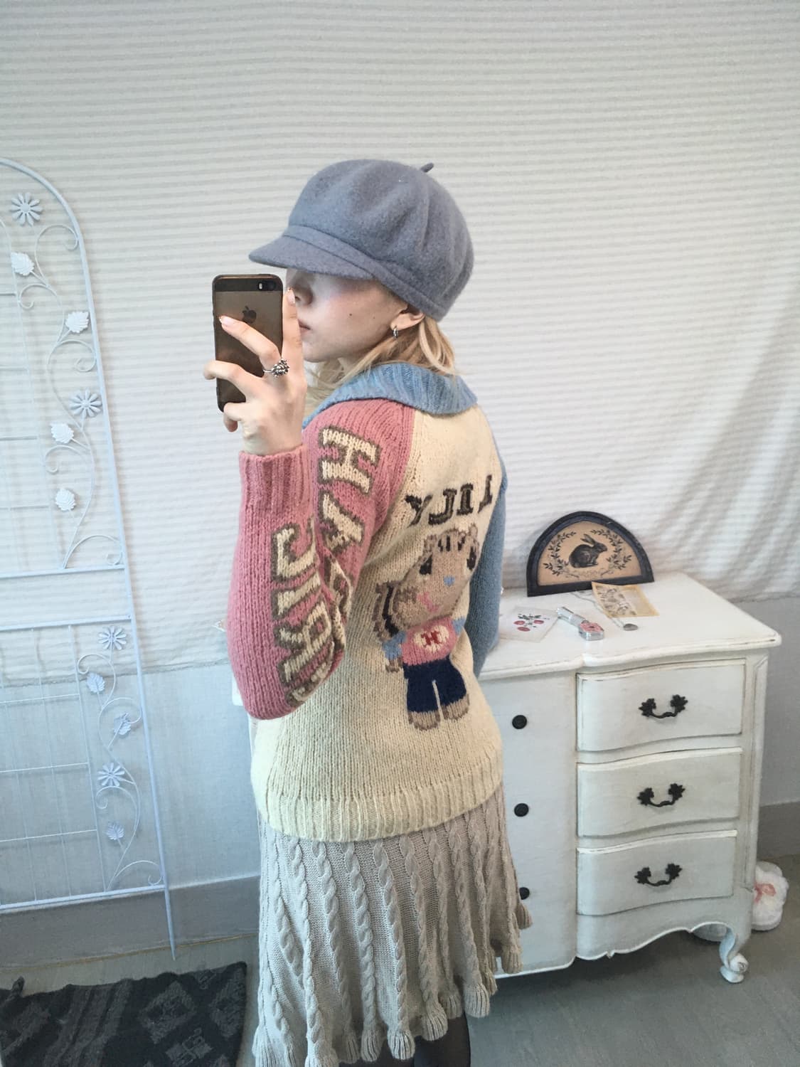 빈티지 히스테리글래머 릴리 니트 집업 코위찬 y2k 스트릿 갸루 펑키 상품이미지3