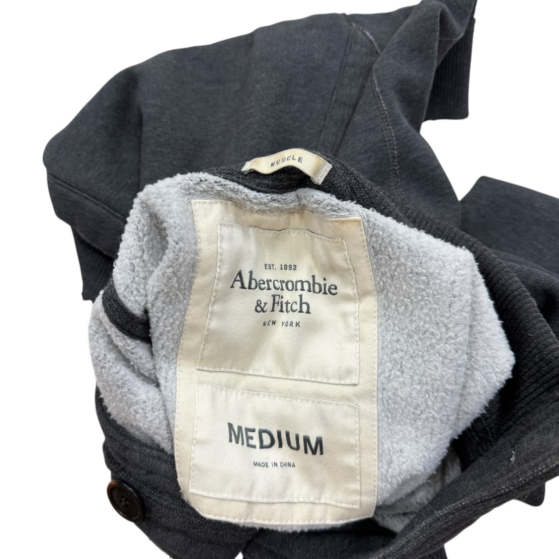 아베크롬비 빈티지 Y2K 버튼 스웻 맨투맨 그레이 M 상품이미지4