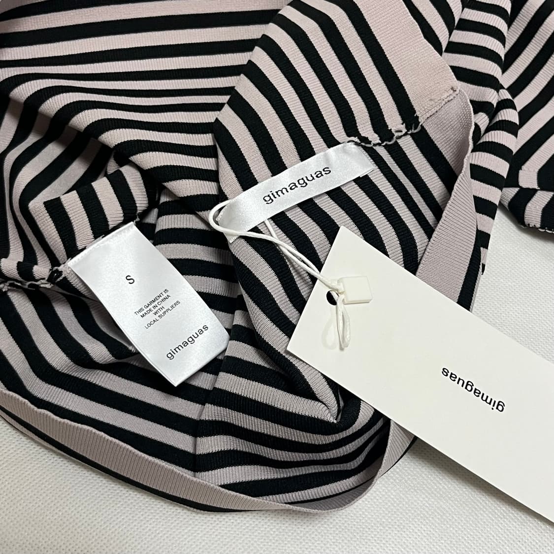 [XS,S,M]기마구아스 Camu 스트라이프 원피스/블랙 상품이미지4