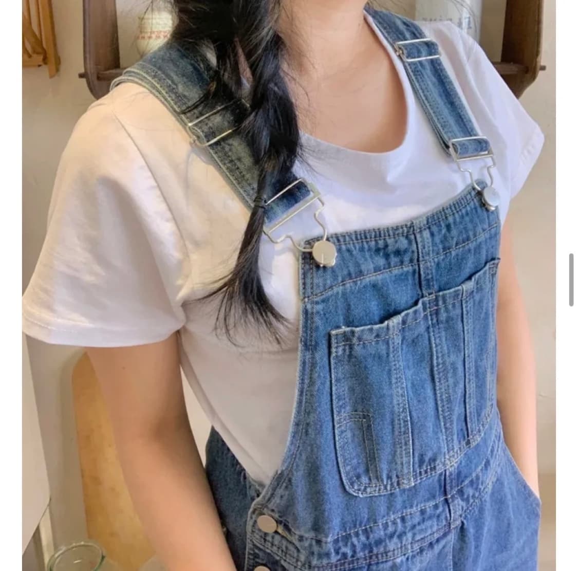 데님 멜빵바지 Free 상품이미지6