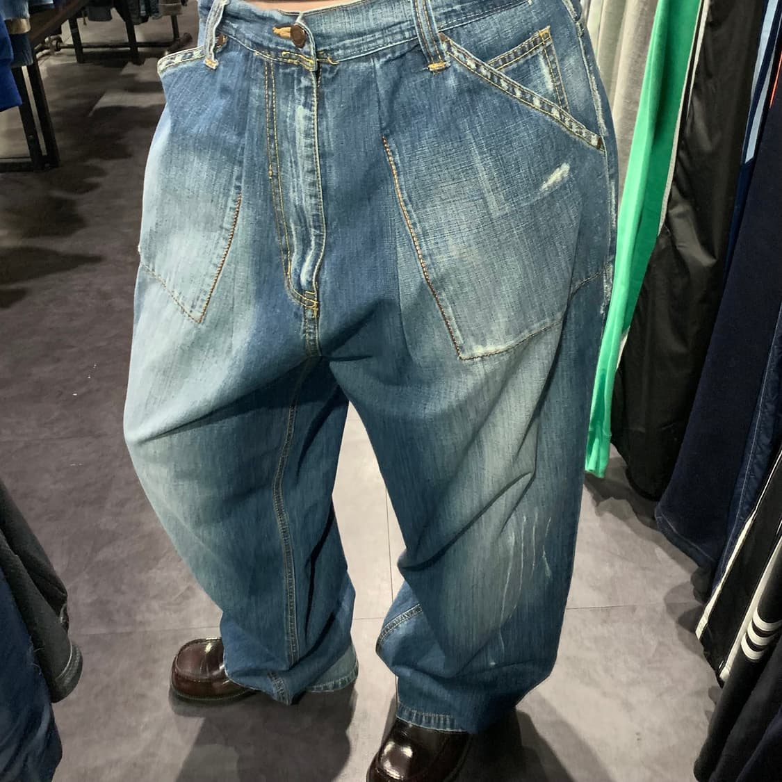 [IM] ROYALBLUE 데미지 힙합 데님 팬츠 중청 상품이미지4