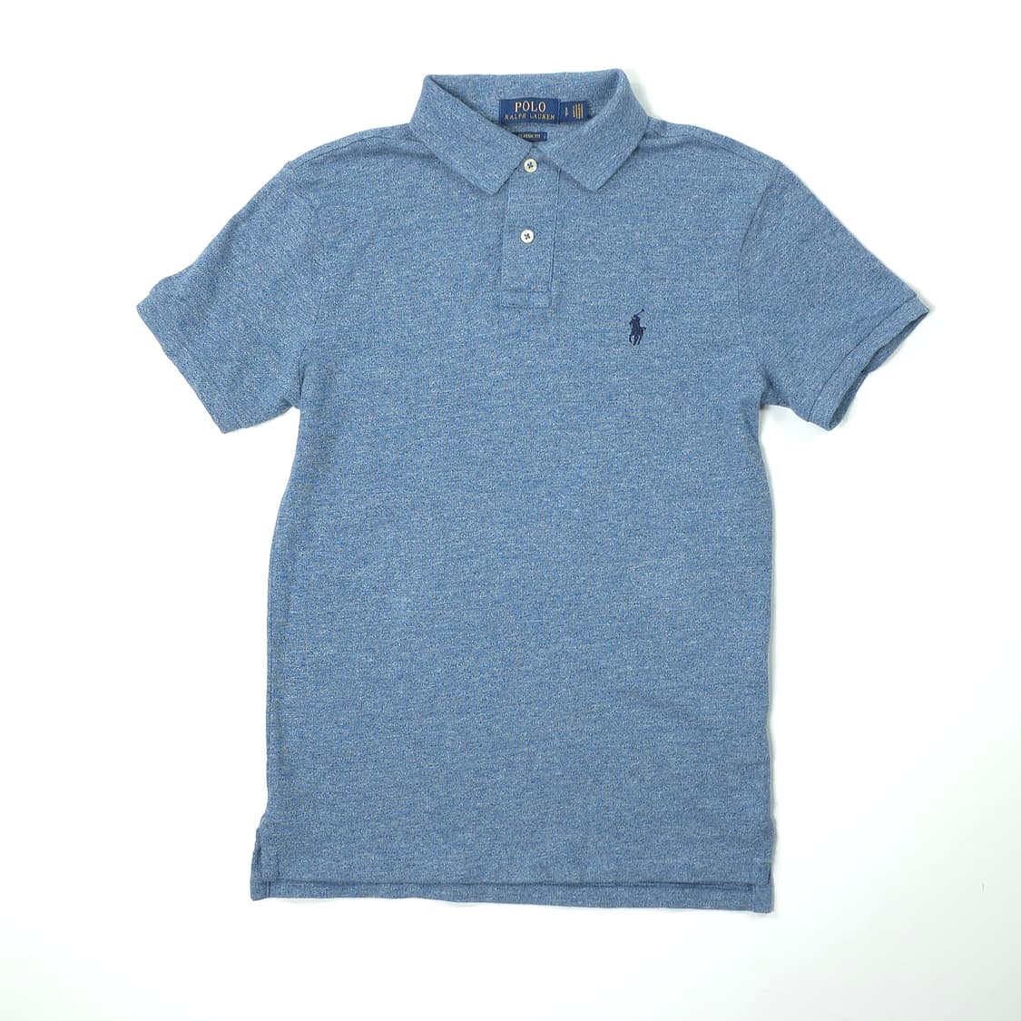 폴로 랄프로렌 클래식핏 코튼 반팔카라티 블루 (S) 상품이미지1
