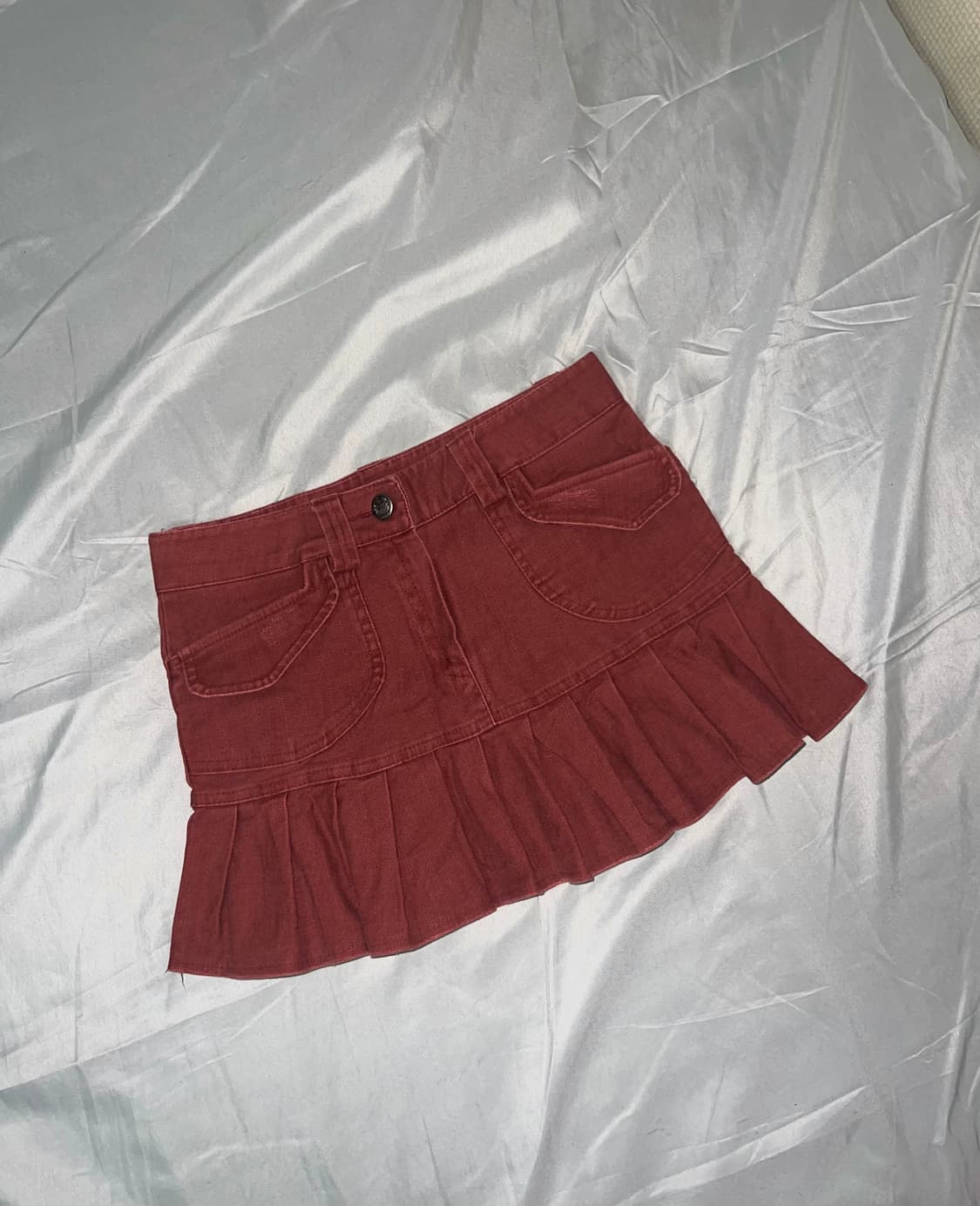 ✨vintage red pleats skirt y2k 프레피룩✨ 상품이미지2