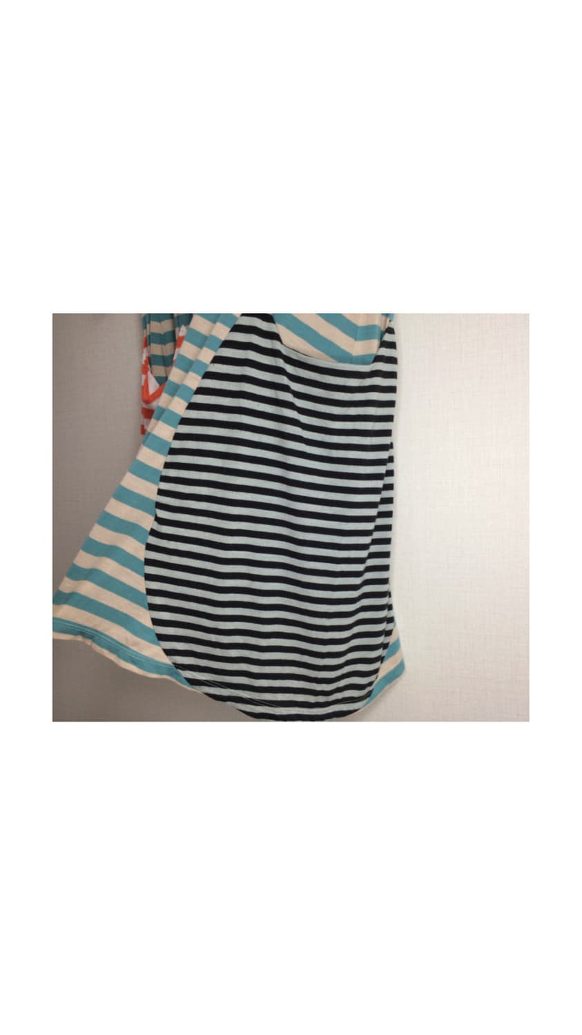 츠모리 치사토 민트 컬러풀 스트라이프 캣 포켓 원피스 티셔츠 상품이미지7