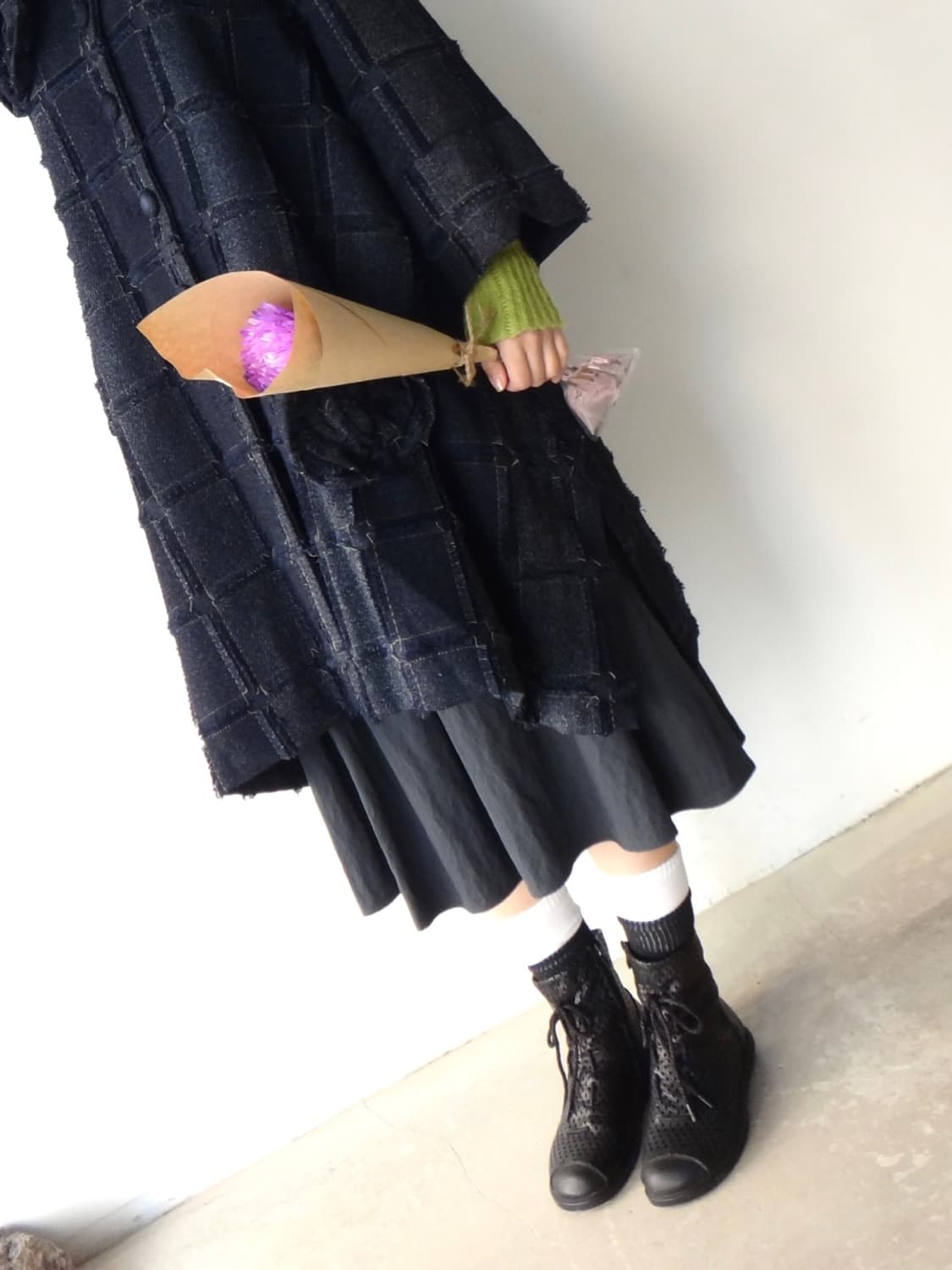 Avant grid check corsage jacket / navy 상품이미지10