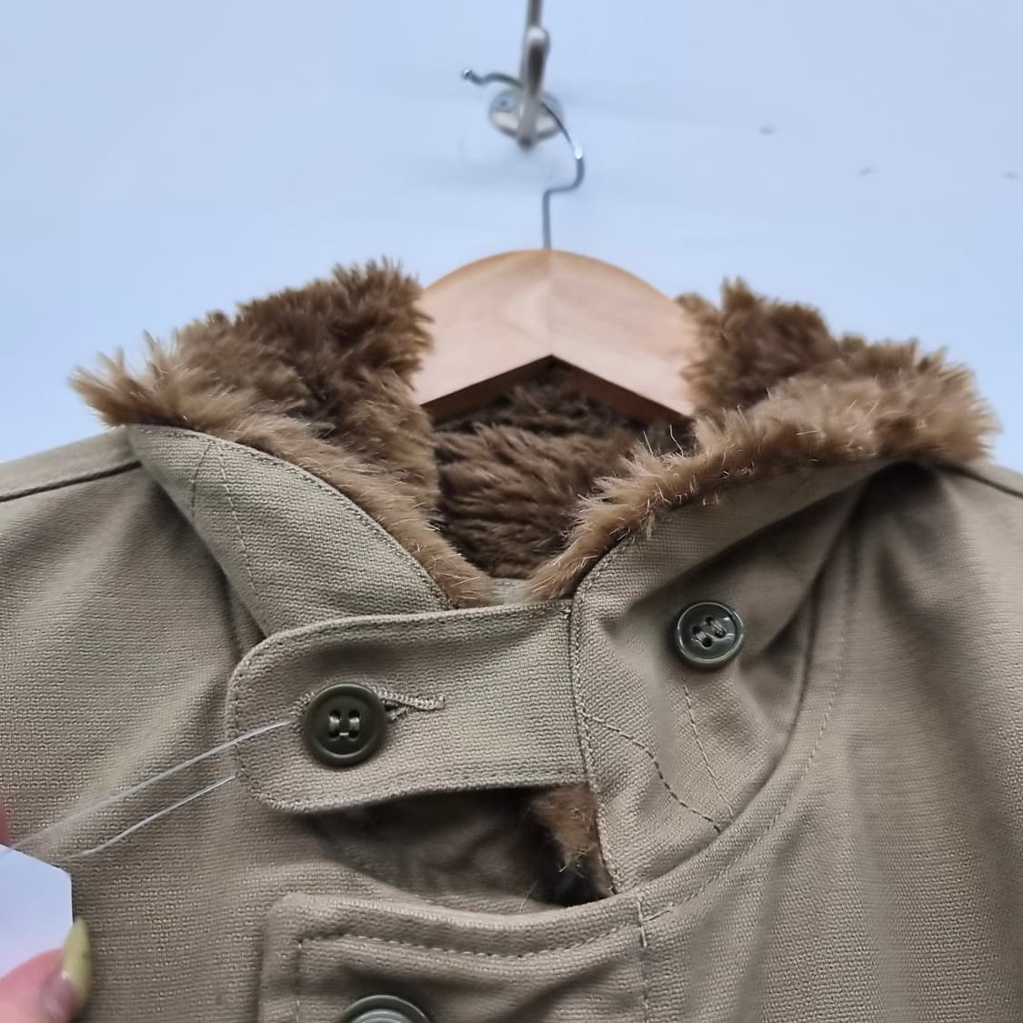 카키 U.S.A 퍼 카라 자켓 남성 L 상품이미지5