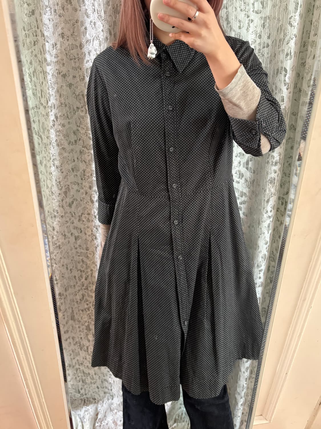 Talbots 도트 롱 셔츠 원피스 상품이미지2