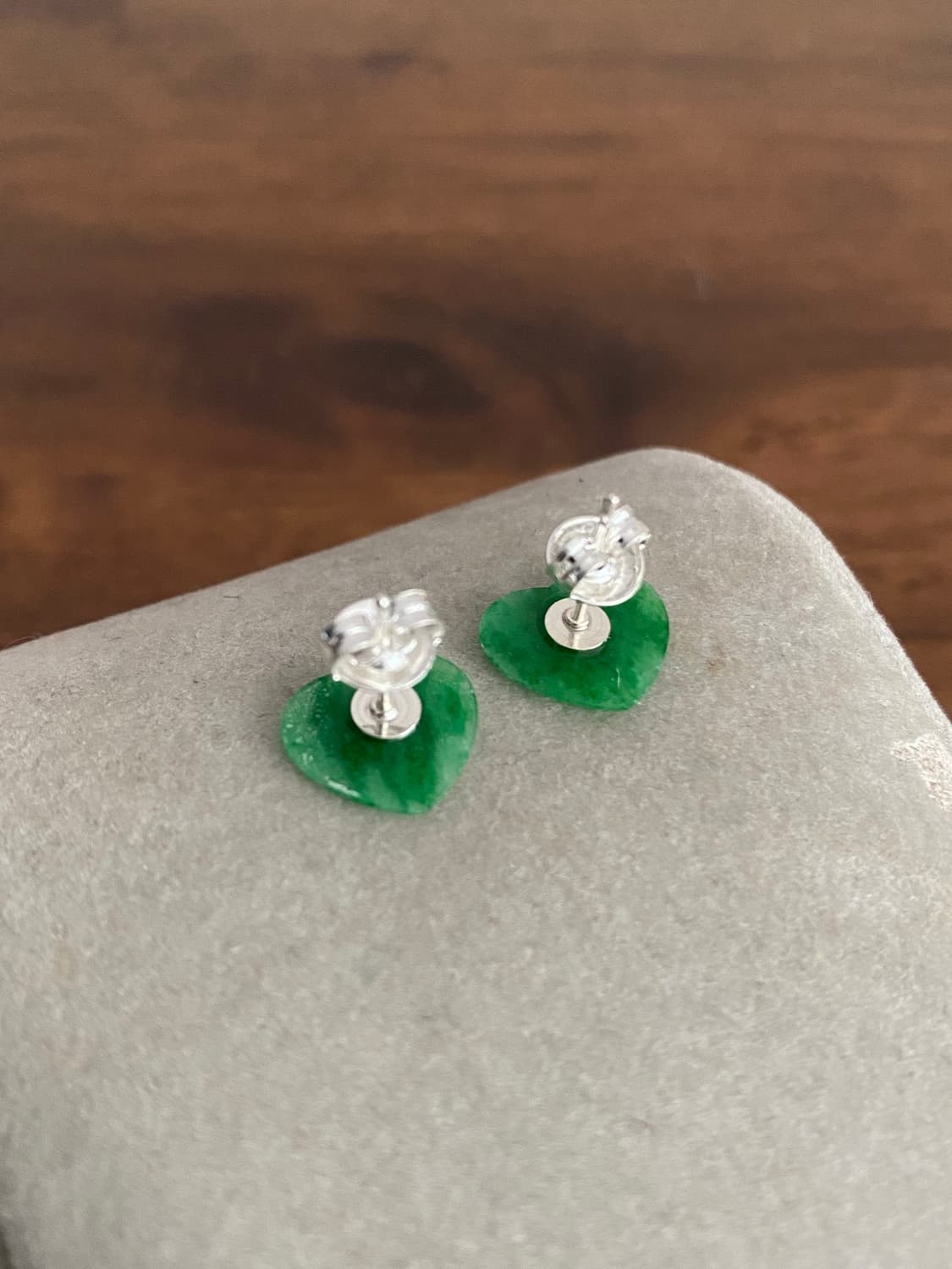 하트 모티브 천연 비취 귀걸이(925,새제품) 상품이미지4