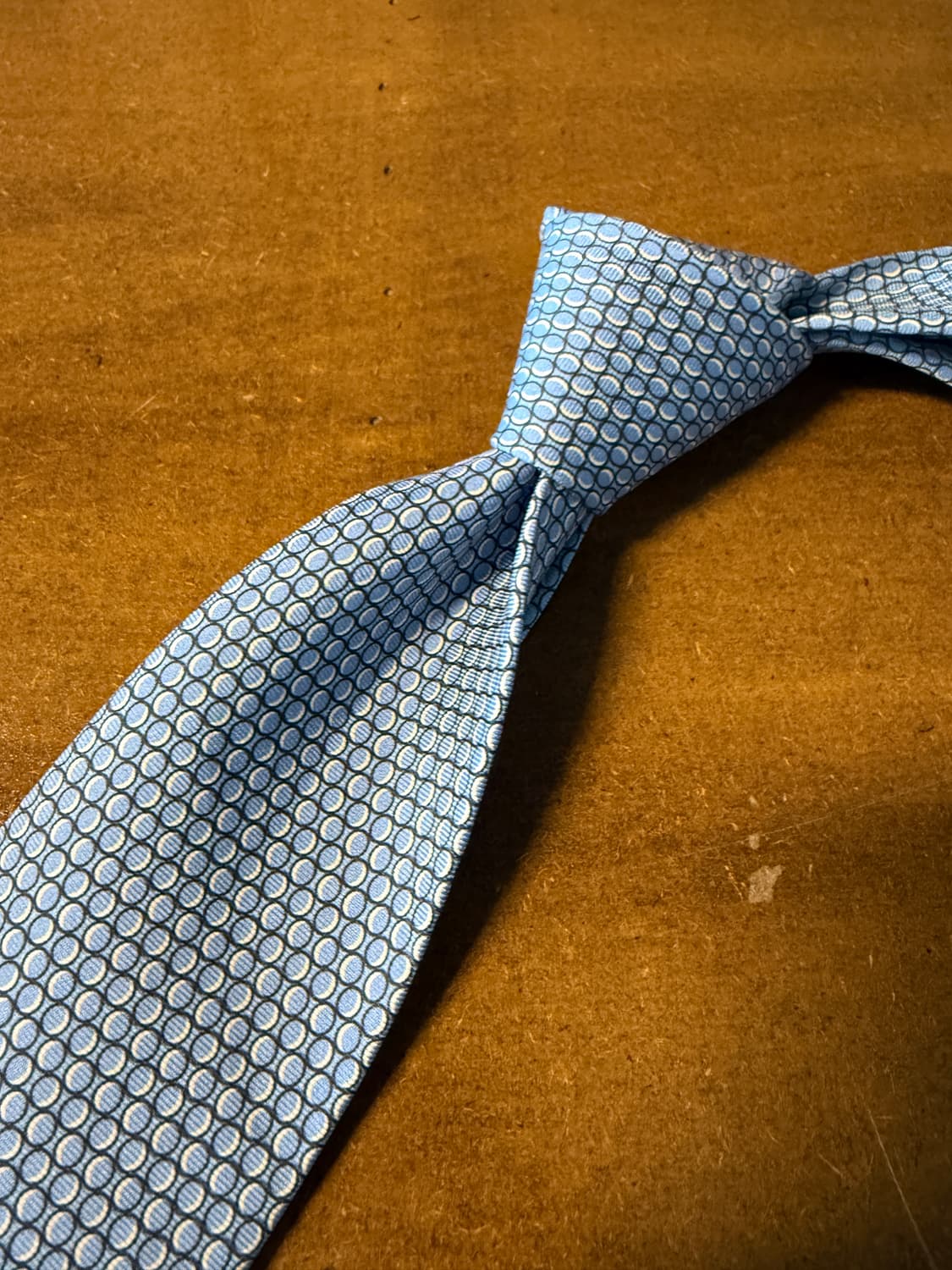 에르메스 HERMES 서클 패턴 실크 넥타이 블루 상품이미지3