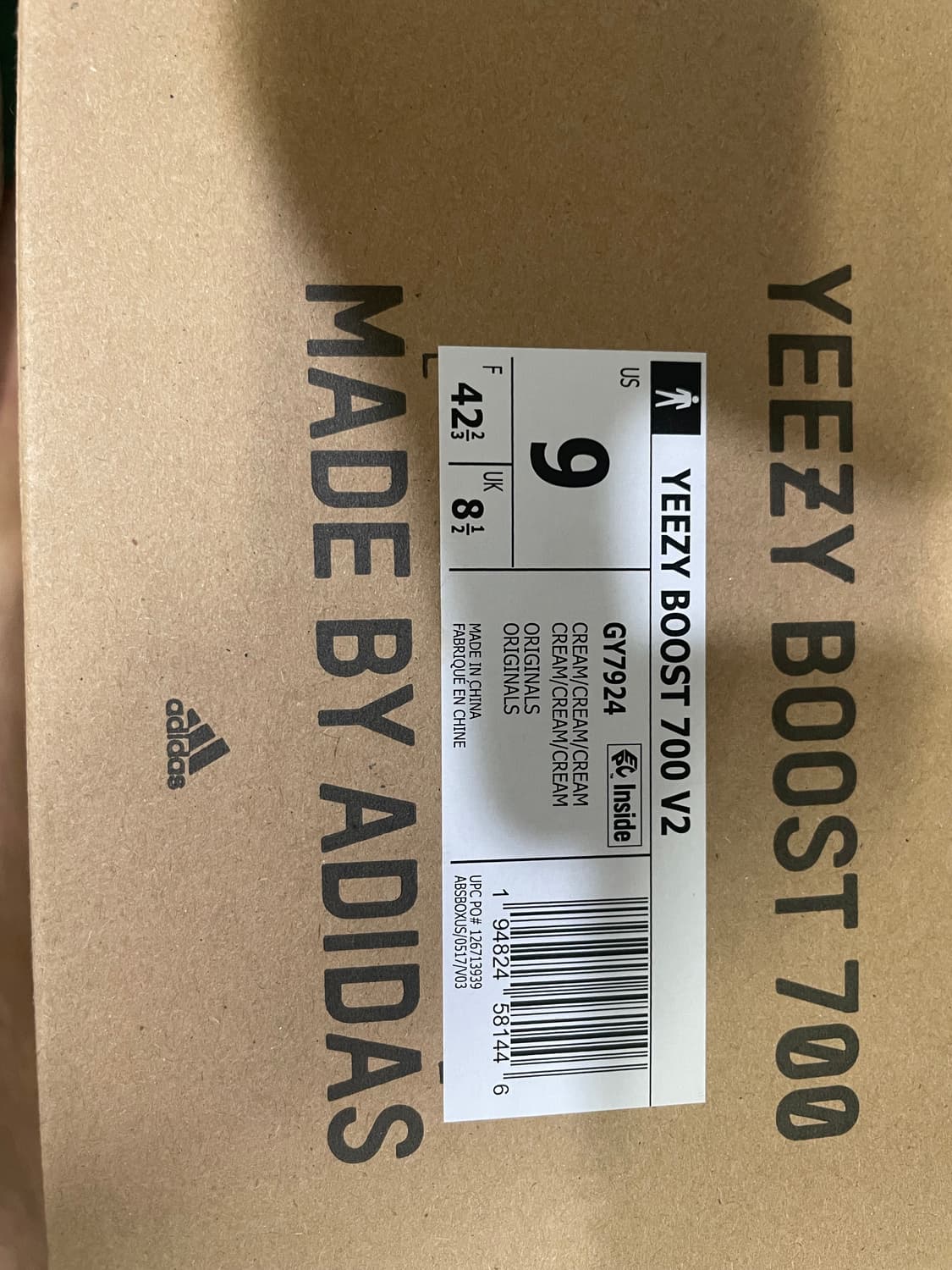 (270) 아디다스 이지 부스트 700 V2 크림 풀구성 상품이미지8