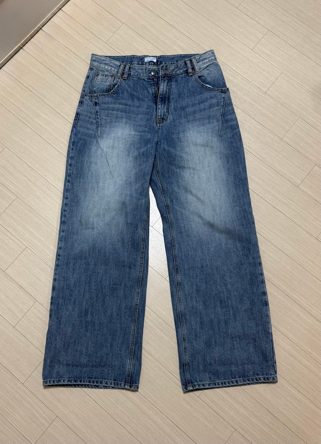 플리즈노팔로우 25Damaged Washing Wide Denim 상품이미지2