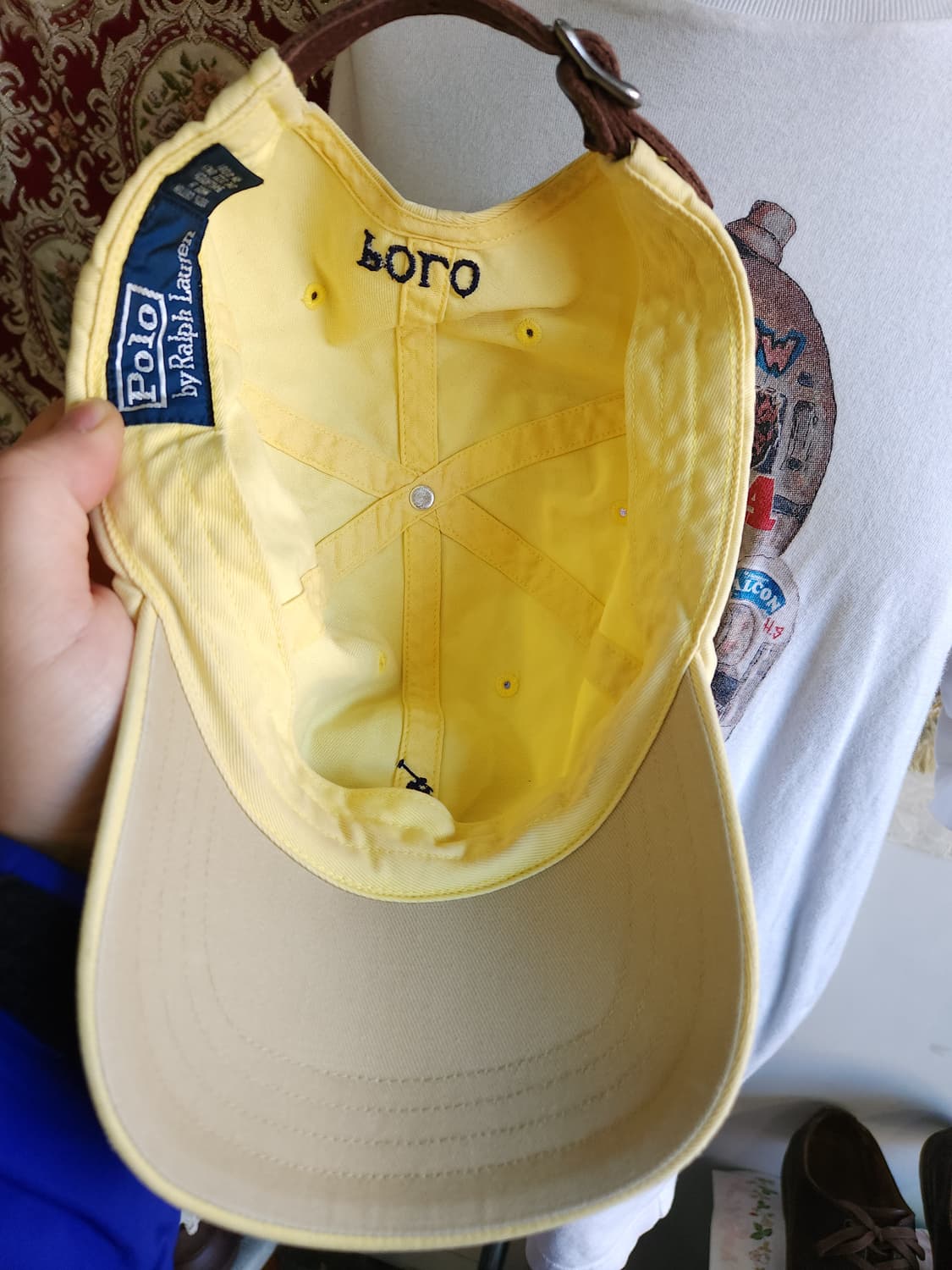 폴로 랄프로렌 옐로우 볼캡 가죽스트랩 polo 상품이미지5