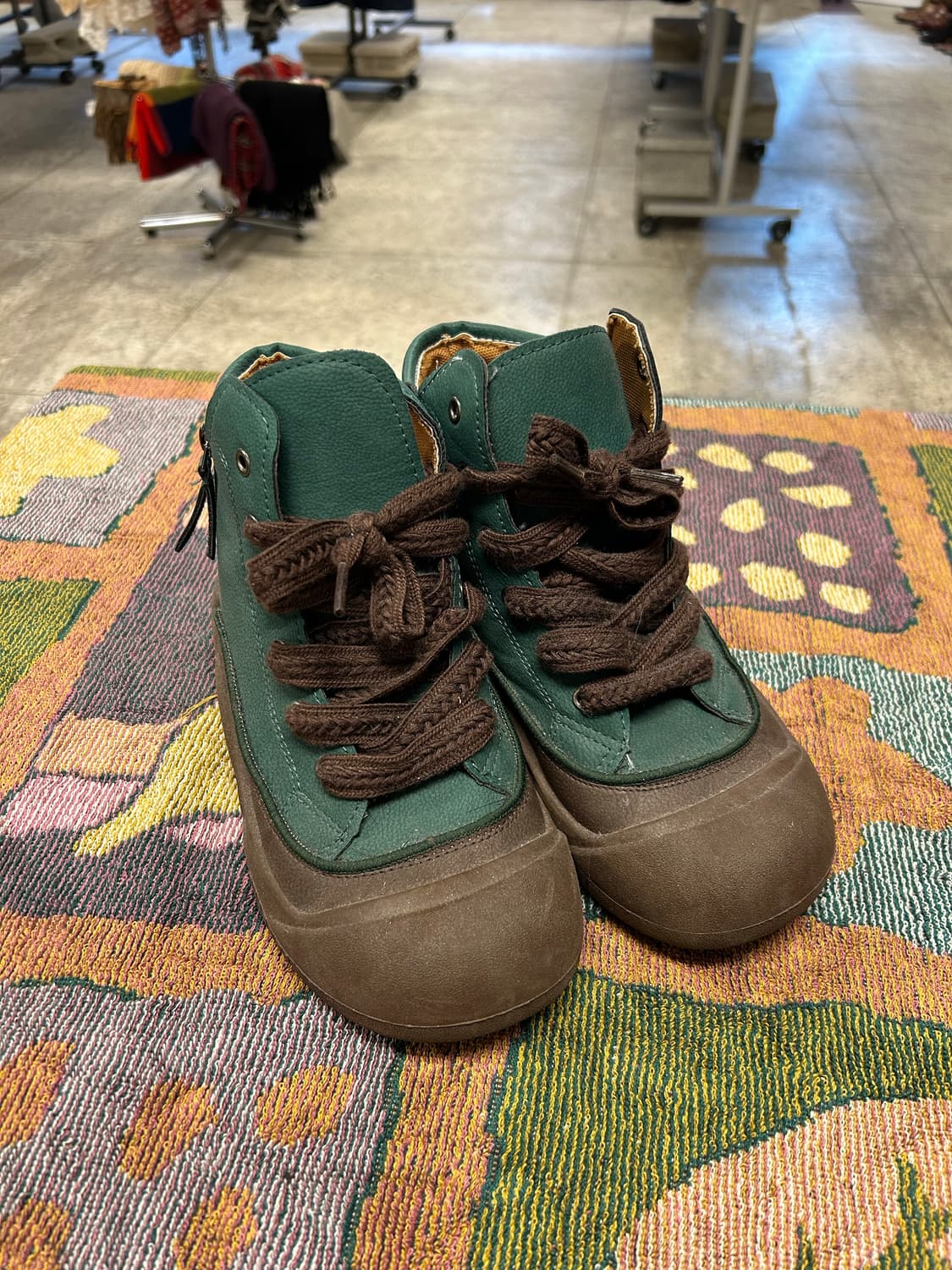 빈티지 딥그린 러버토 하이탑 스니커즈 상품이미지1