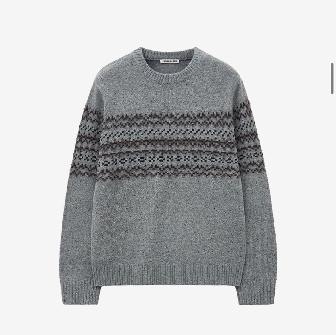 인사일런스 믹스드 자카드 니트 GREY L사이즈 상품이미지1