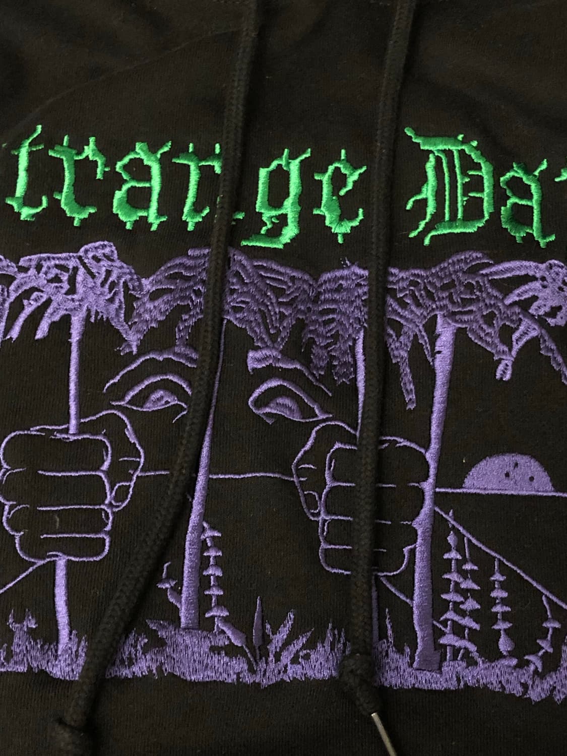 오베이 자수 후드티 (black,m size) 상품이미지5