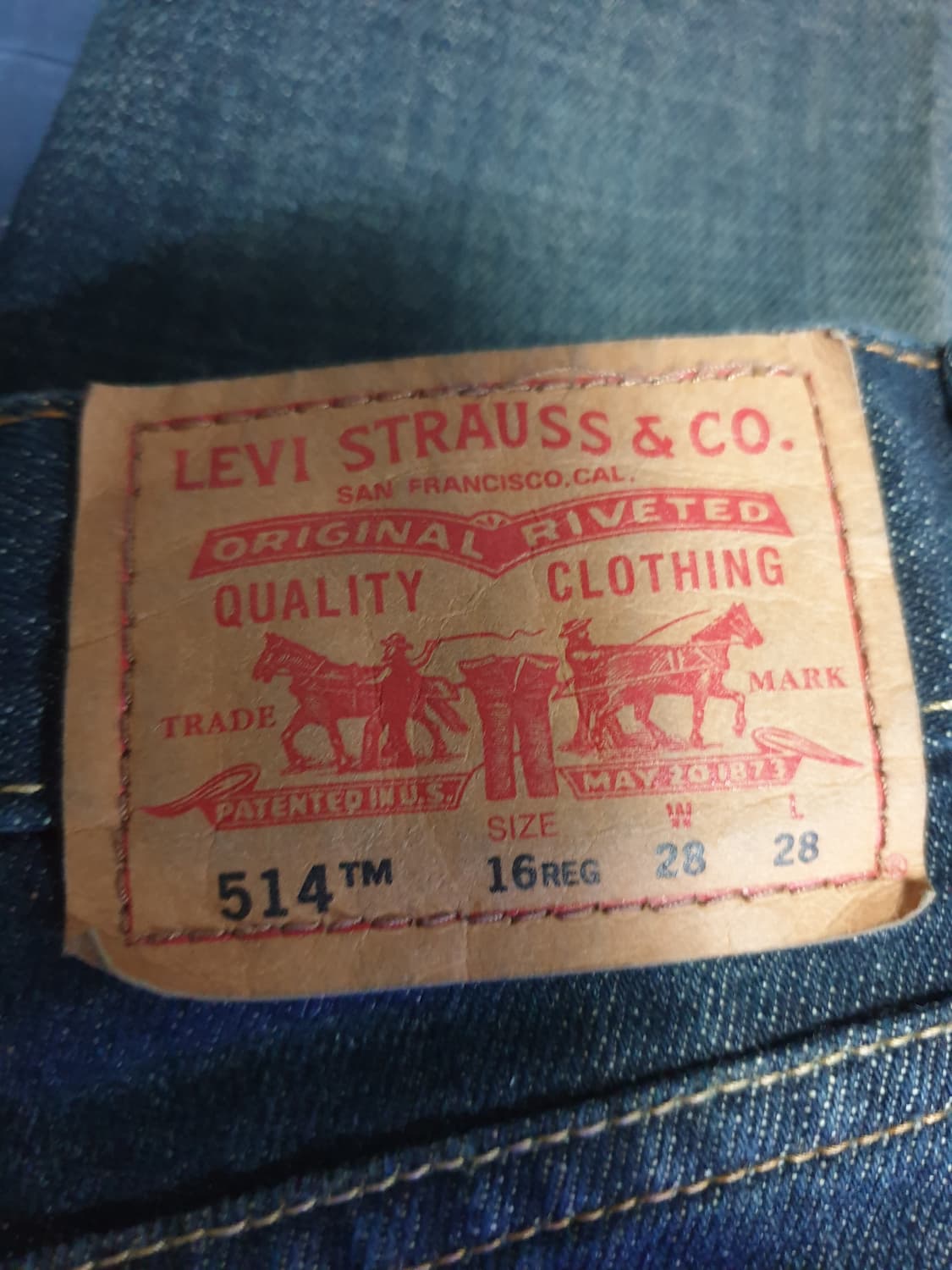 리바이스 514 빈티지워싱 데님팬츠 오일인디고 (16R 28W-28L) 상품이미지4