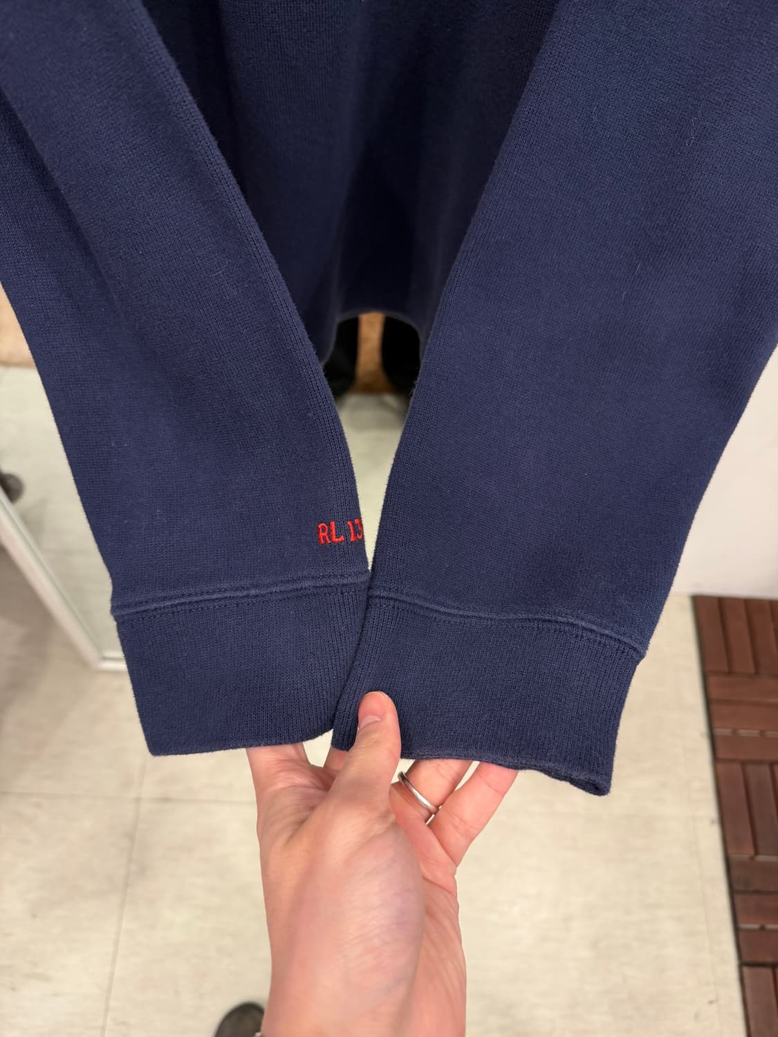 Polo RL 폴로 랄프로렌 폴로베어 하프넥 쿼터 집업 니트 (navy) 상품이미지4