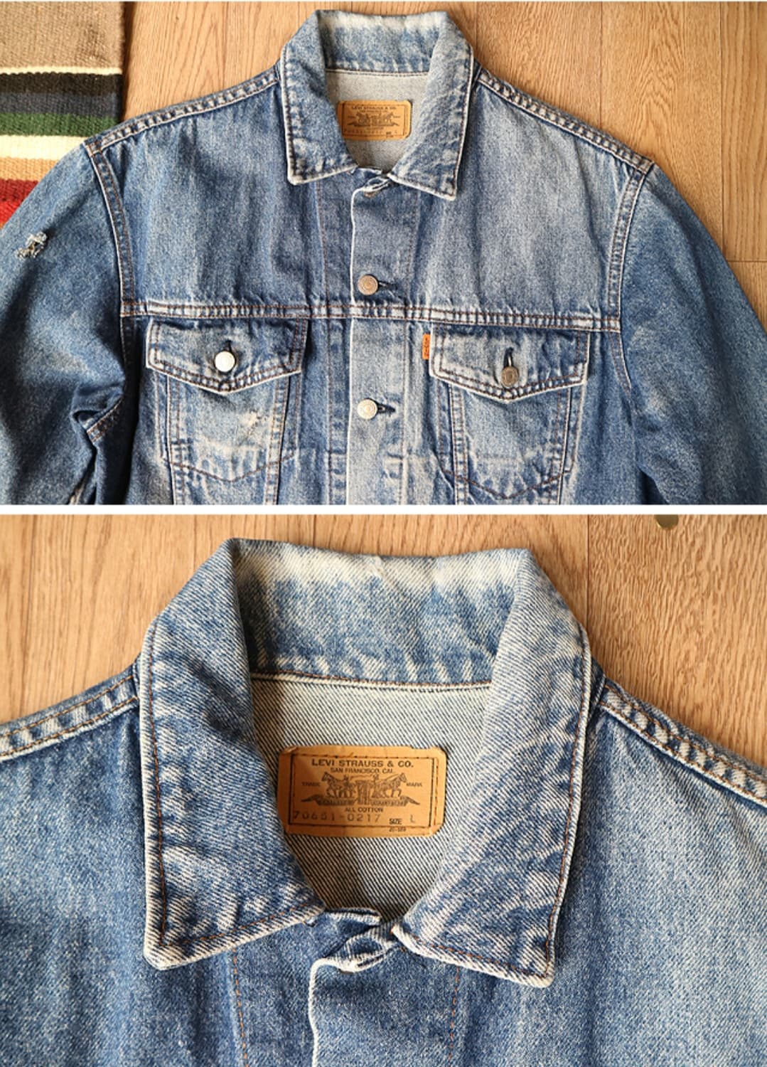 일본판 80S LEVIS 리바이스 70651-0217 오렌지텝 빈티지  상품이미지3