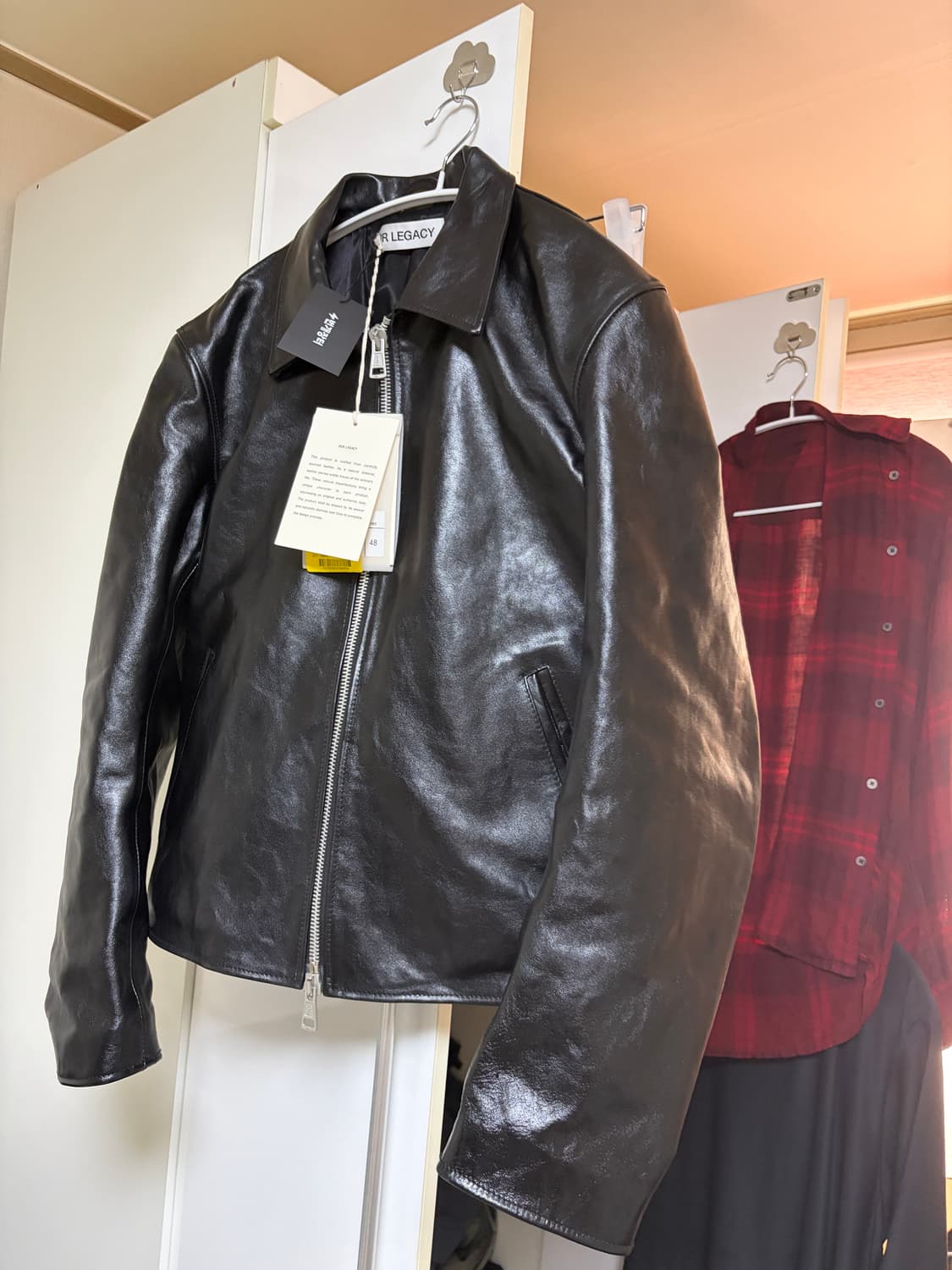 [48사이즈] 25ss 아워레가시 미니 레더자켓 택보유 거의 새상품 상품이미지2