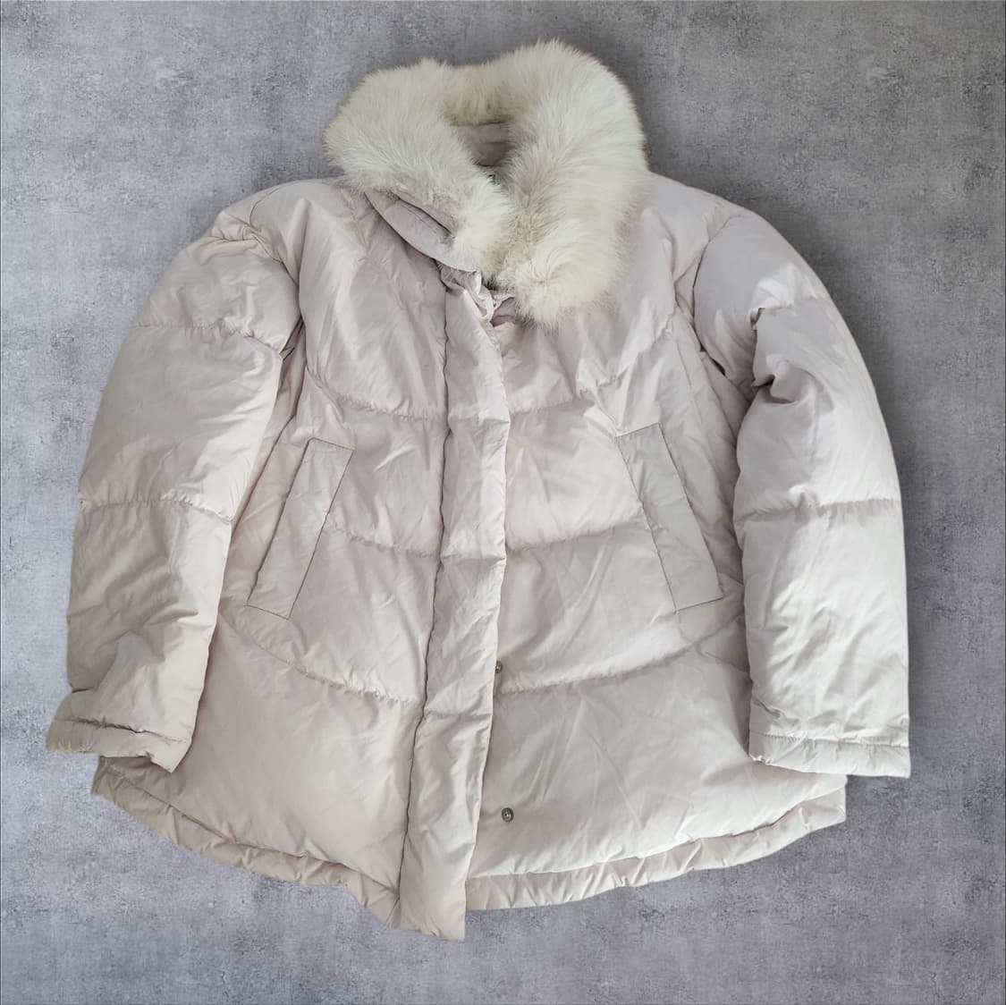 Mind Bridge아이보리 여우털퍼 카라 다운숏 패딩 점퍼 상품이미지3