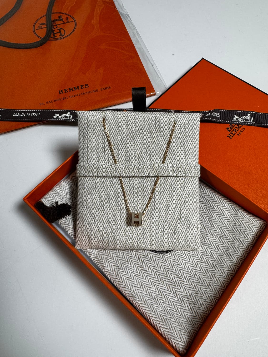 [마론글라세&로즈골드] 에르메스 미니 팝아슈 목걸이 상품이미지1