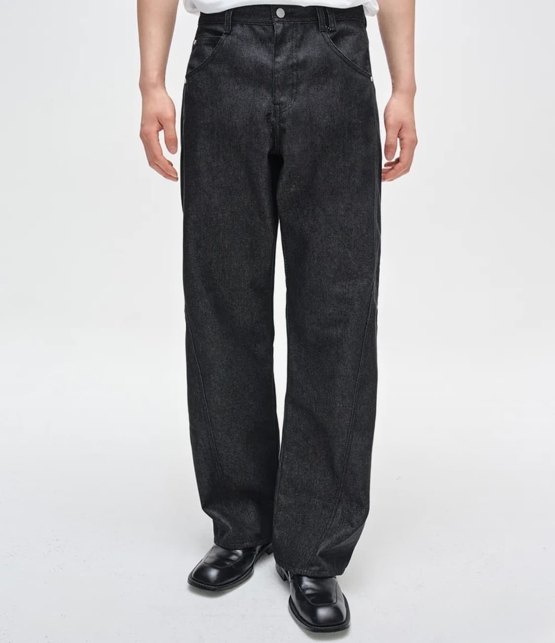 데케트 커브드 와이드 진 블랙 색상 상품이미지1