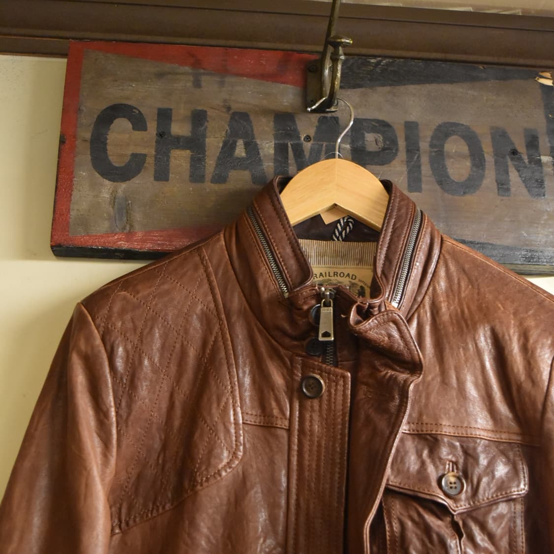 지오지아(ZIOZIA) 양가죽 자켓 브라운 100 상품이미지4