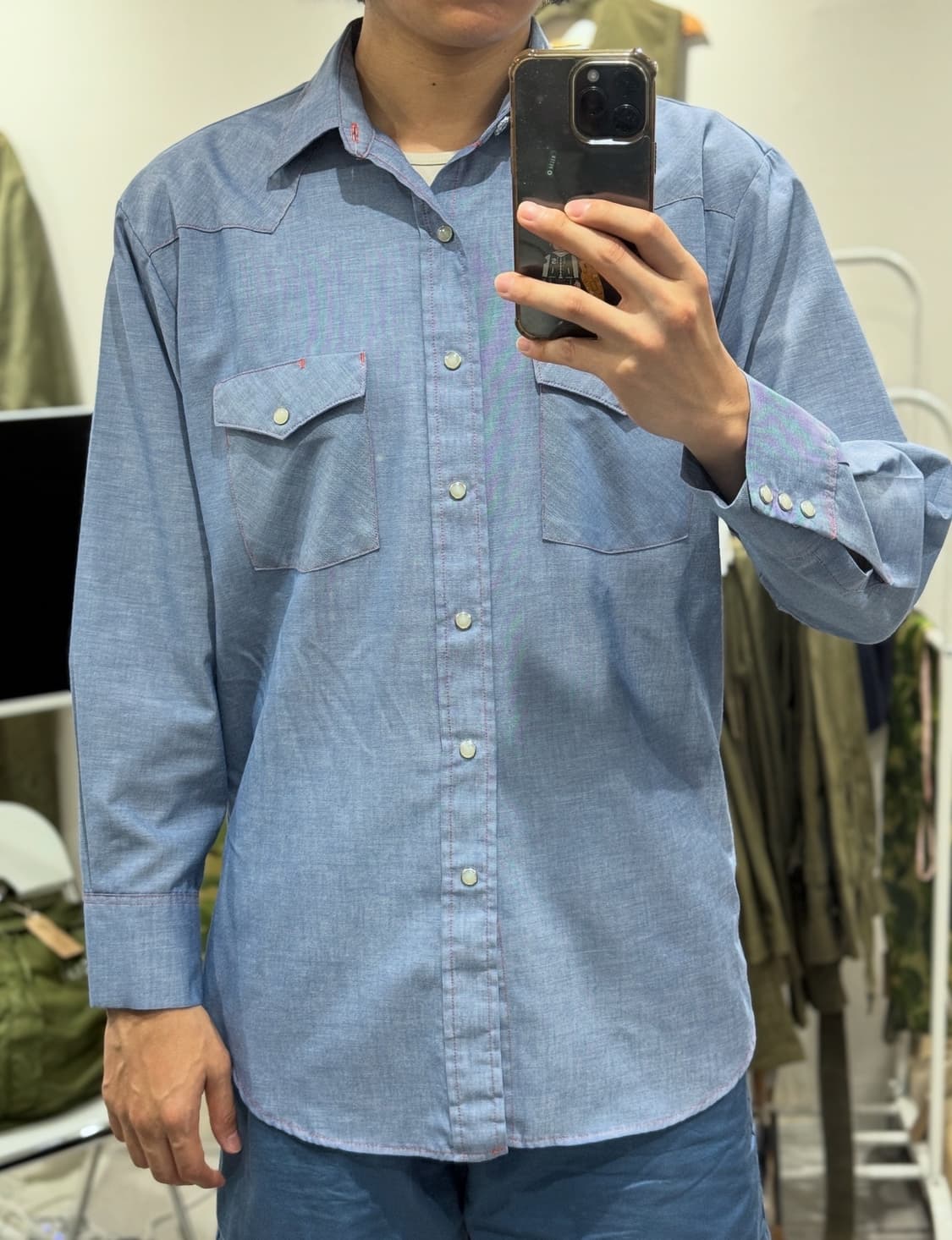 Big Mac 웨스턴 샴브레이 셔츠 made in USA (L) 상품이미지8