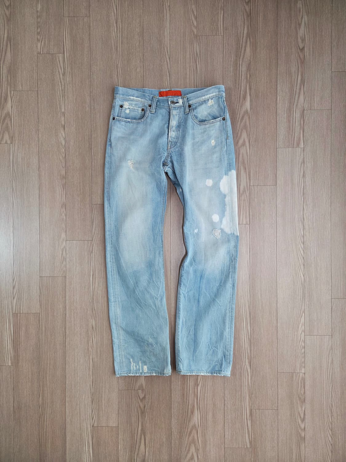 고웨스트 라이트 블루 슬림 스트레이트 데님 팬츠 상품이미지1