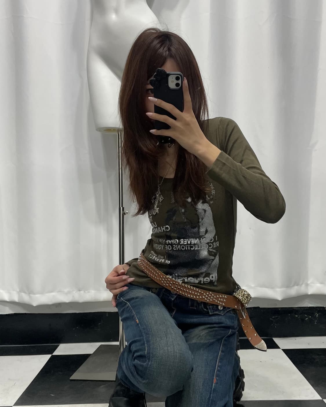 🎸카키 프린팅 롱 슬리브🎸 상품이미지3