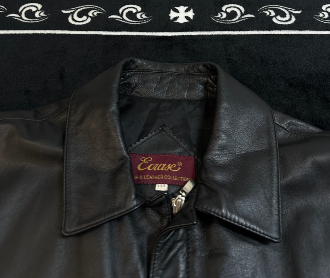 leather 미니멀 빈티지 레더자켓(소가죽)L 상품이미지4