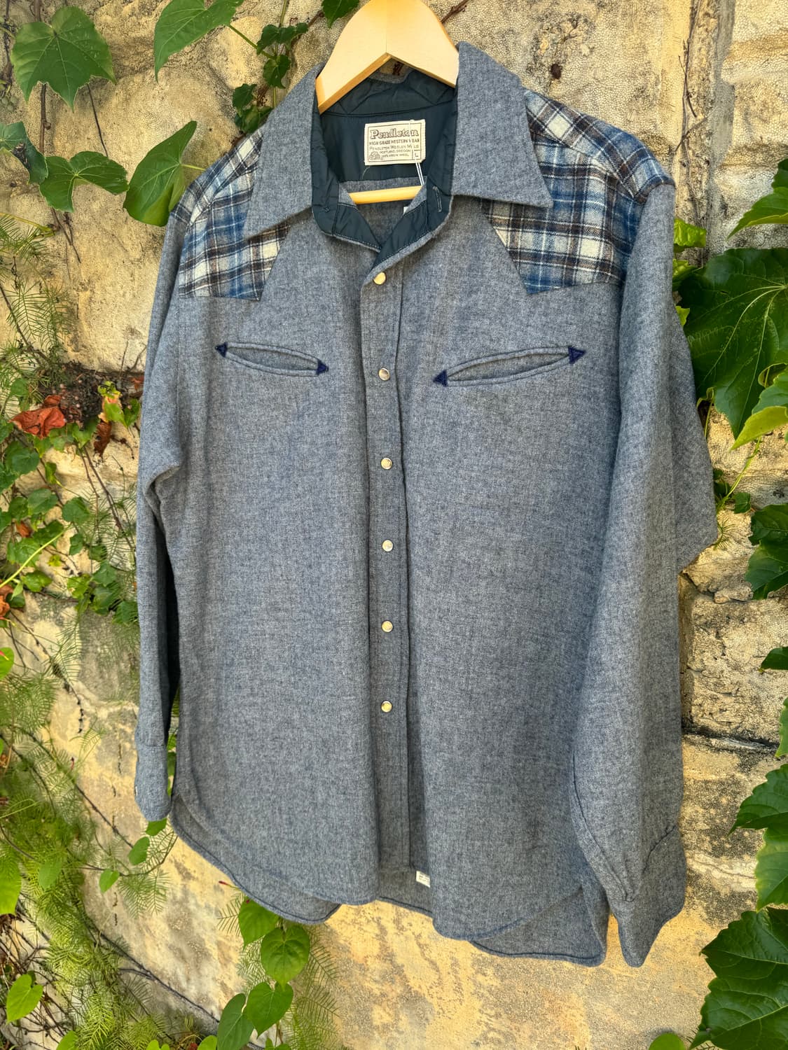 70s pendleton 펜들턴 울 웨스턴 셔츠 L 상품이미지3