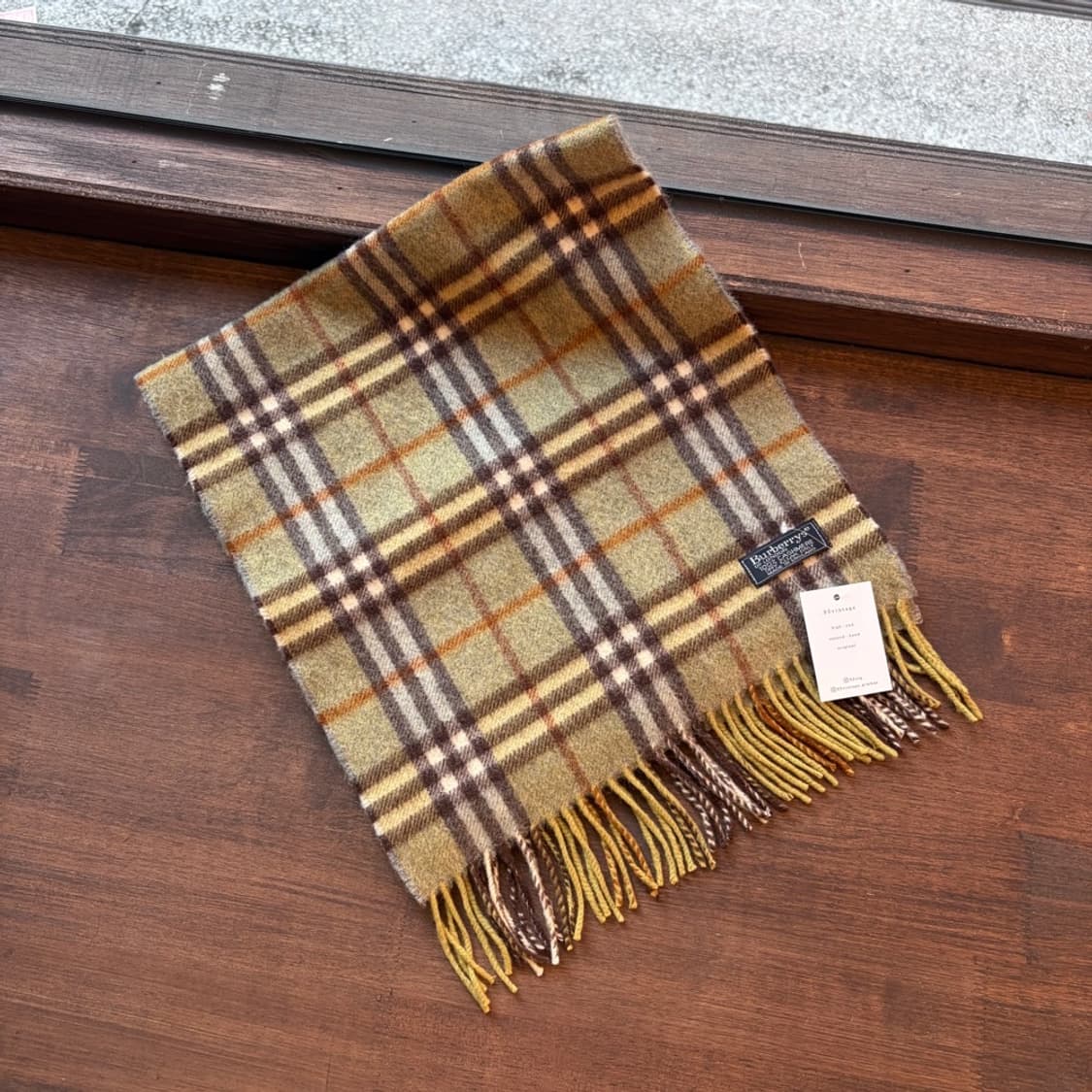 15376 - 버버리 그린 노바 체크 캐시미어 머플러 (캐시미어 100% 상품이미지1