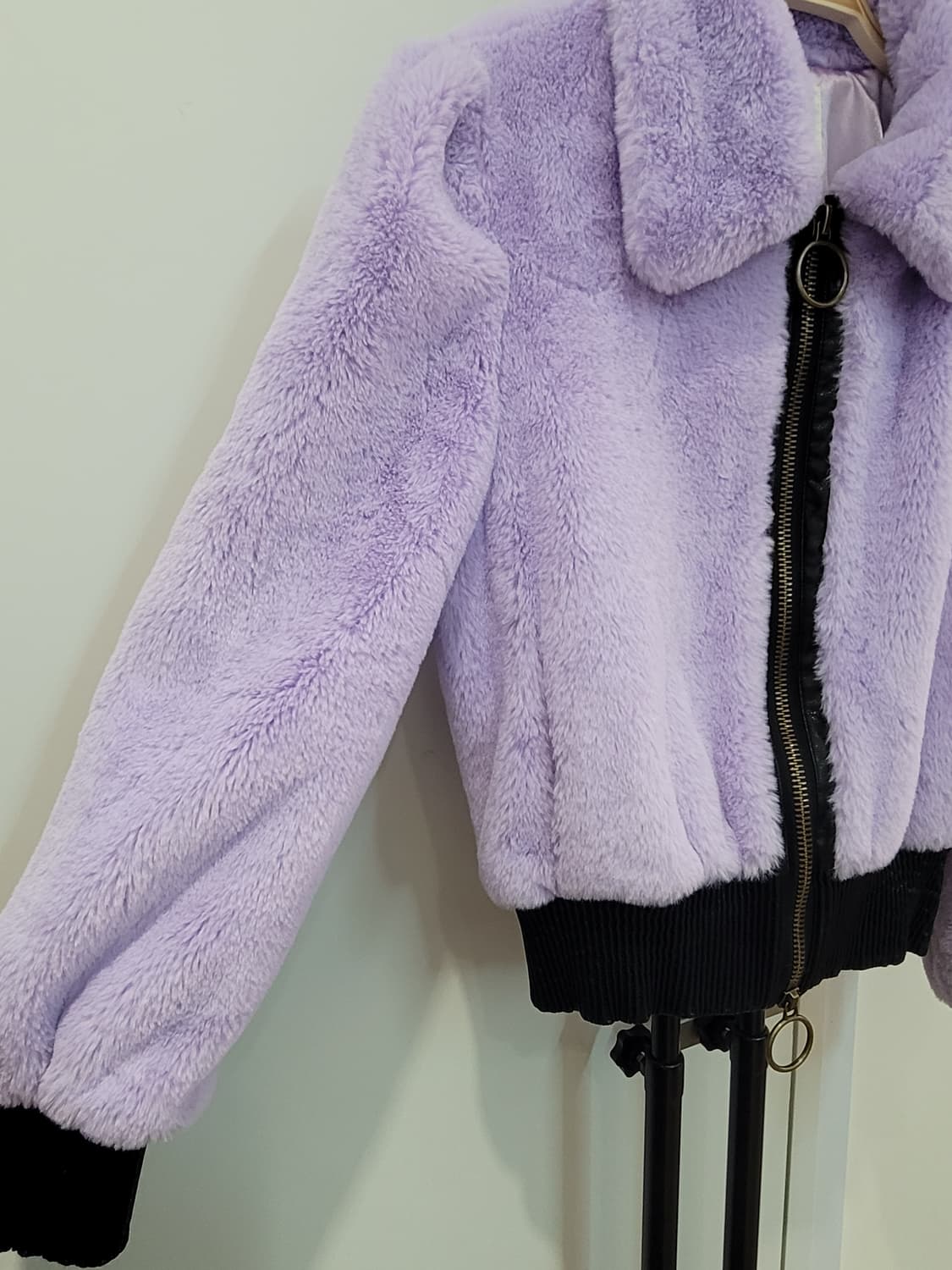 제로 스트릿 라벤더 에코퍼 크롭 집업  자켓 상품이미지3