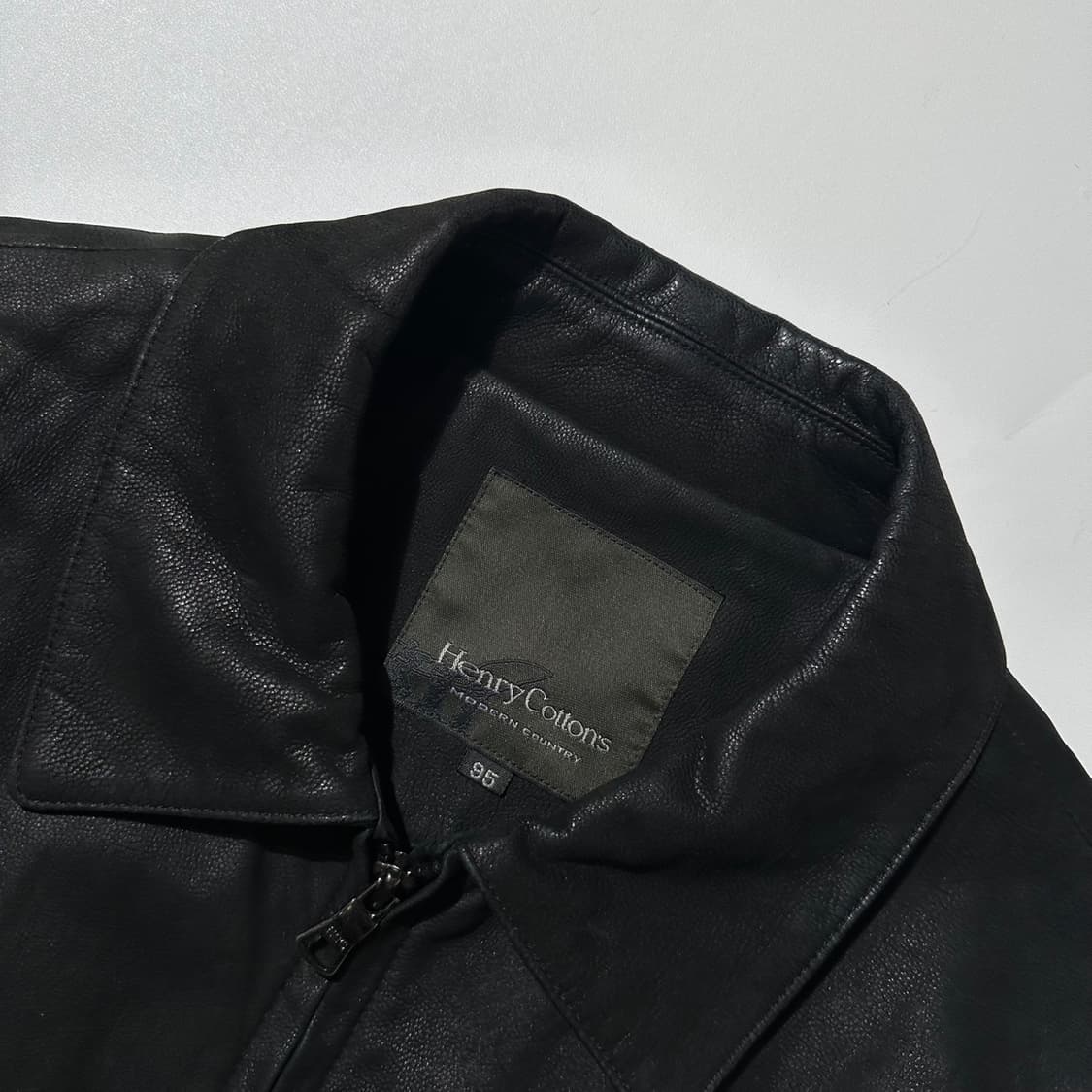 헨리코튼 고트스킨 레더 싱글 자켓 블랙 상품이미지4