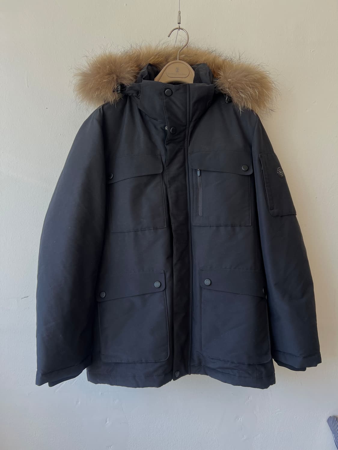 헤지스 남성 블랙 다운패딩점퍼 후드패딩점퍼 상품이미지2