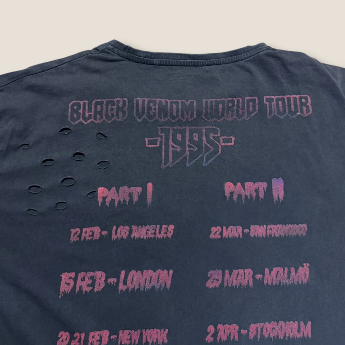 Black Venom 1995 월드투어 총알 디테일 티셔츠 XL 상품이미지7