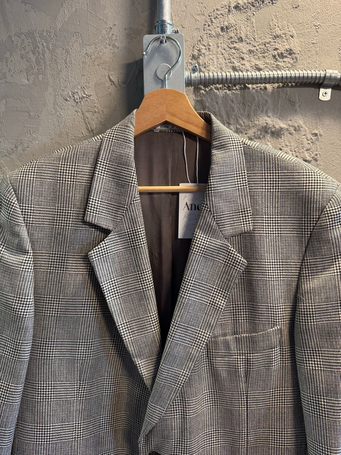 루이지 카르디니 실크 울 글렌체크 블레이저 블랙 50 상품이미지4