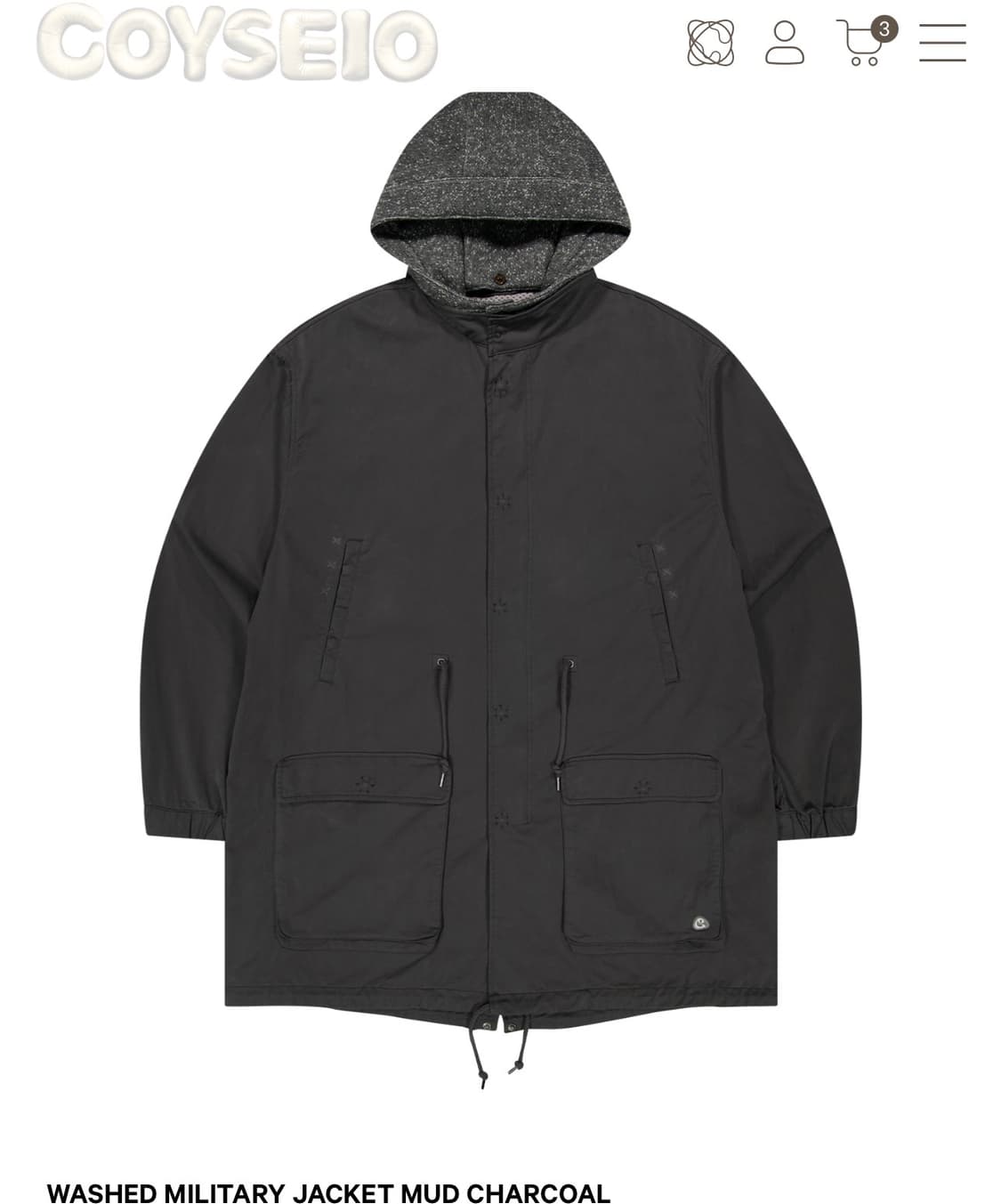 코이세이오 야상 밀리터리 자켓 머드 자콜 상품이미지1