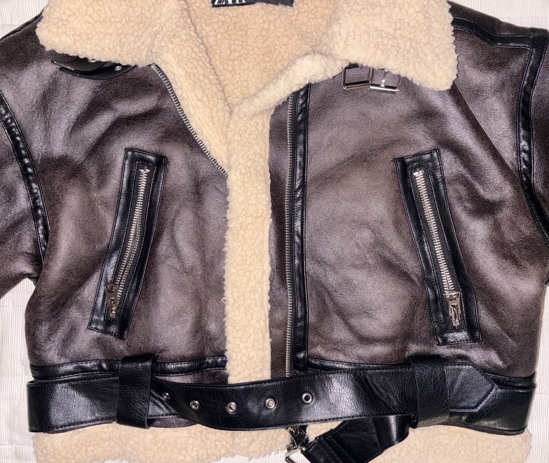 ZARA 가죽 무스탕 저켓 상품이미지3