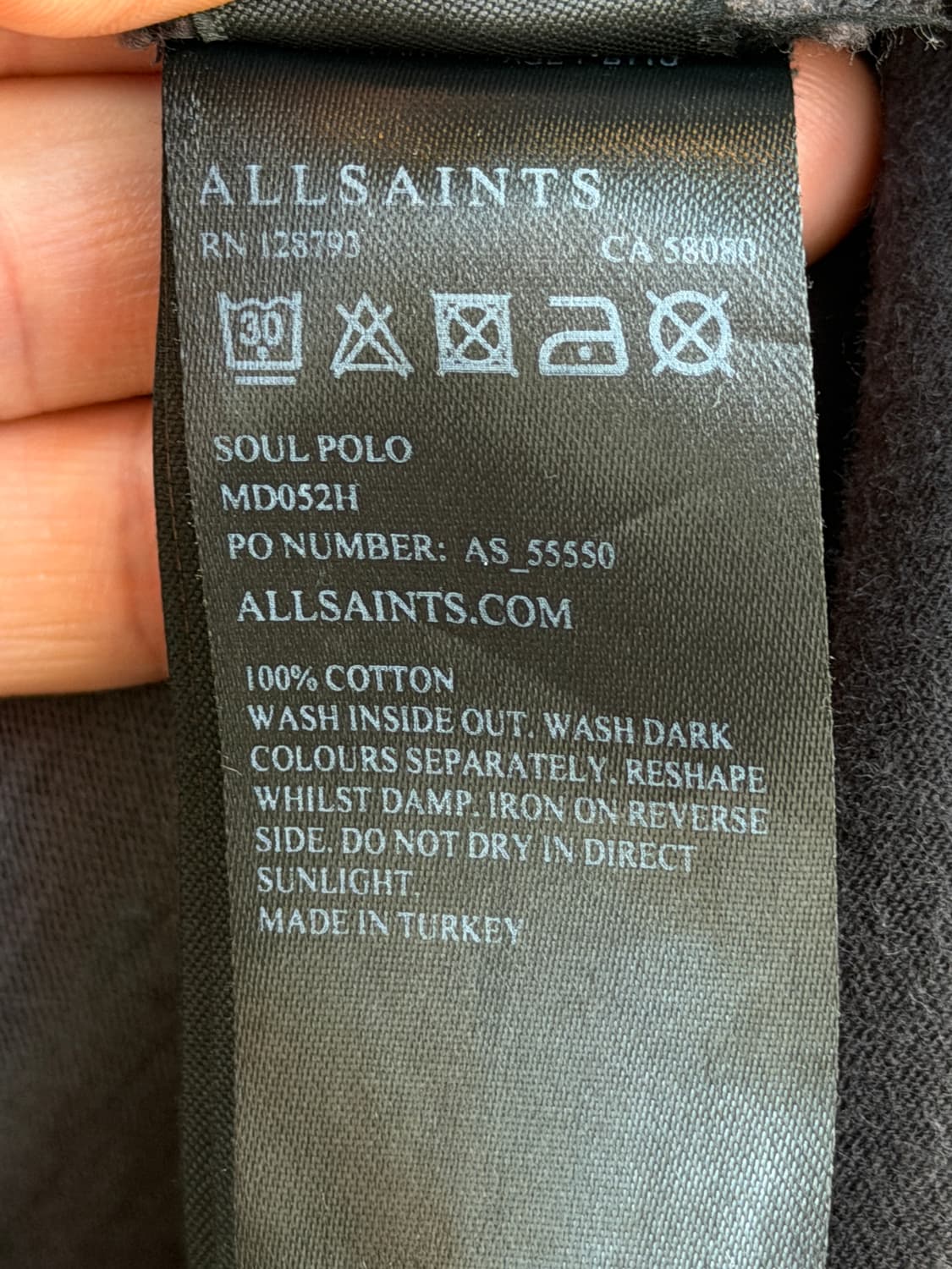 Allsaints 올세인츠 램스컬 자수 반팔 폴로 셔츠 M 상품이미지6